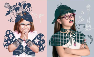 Tête à lunettes enfant