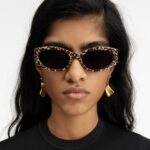 Lunettes de soleil Jacquemus modèle Ovalo Leopard Brown